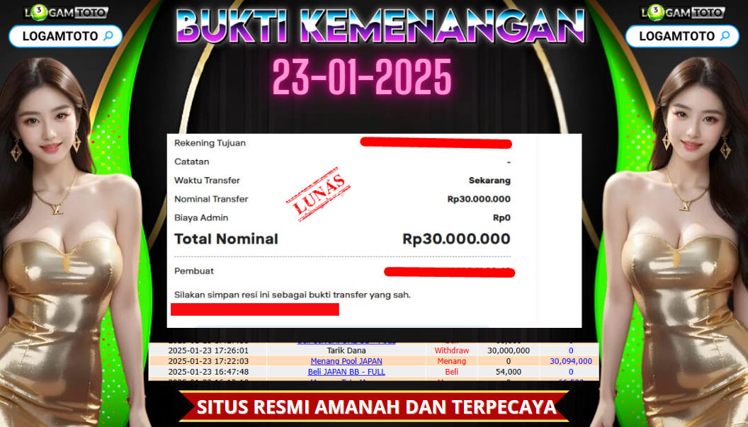 SELAMAT KEPADA MEMBER SETIA LOGAMTOTO BERHASIL JACKPOT DI PERMAINAN TOGEL JAPAN POOLS